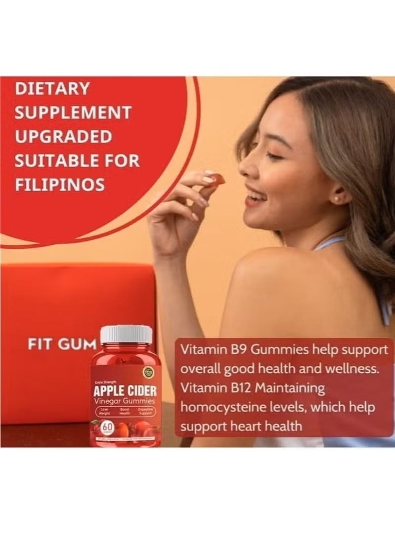 Extra Strength Apple Cider Vinegar Gummies - 60 Capsules | Supports Digestion & Metabolism - Image 5